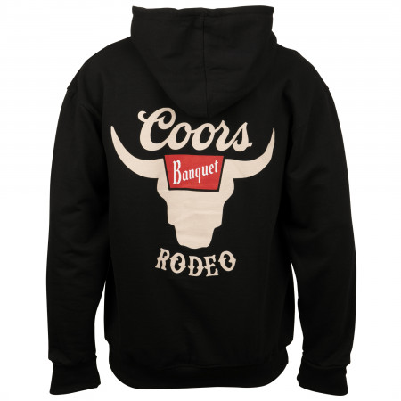 Coors Banquet Rodeo Horns Logo Front and Back Print Hoodie